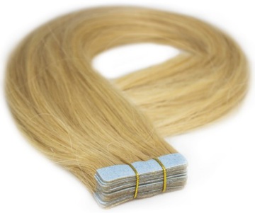 WŁOSY METODA KANAPKOWA TAPE ON 55 CM KANAPKI 20 TAŚM naturalny blond 12