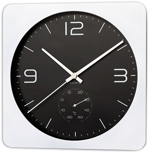 Zegar ścienny z termometrem E01.3689