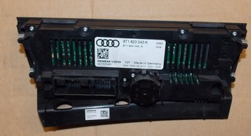 AUDI A5 8T PANEL KLIMATIZACE KLIMA 8T1820043K