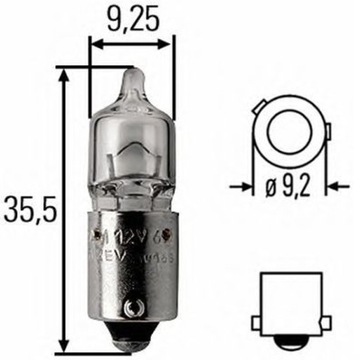 Галогенная лампа HY6W M-Tech BAX9S 6W 12V Желтая