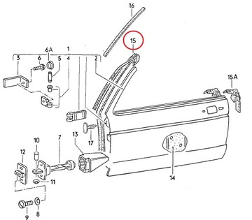 Оригинальный уплотнитель двери правый VW Golf 1 Cabrio