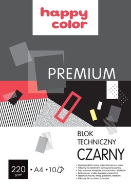 B273 BLOK TECHNICZNY CZARNY A4 GRUBY 220G b2s