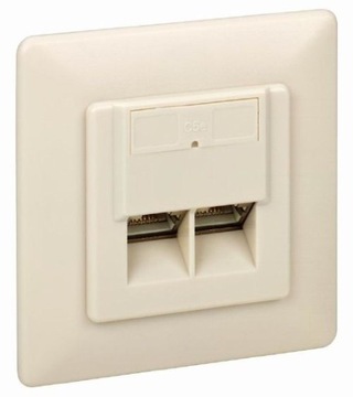 PODTYNKOWE GNIAZDO KOMPUTEROWE EKRANOWANE 2x RJ45