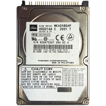 TOSHIBA MK4018GAP | HDD2166 C ZE01 T | dawca ObB