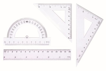 Zestaw geometryczny z linijką 15cm Tetis BL001-AK