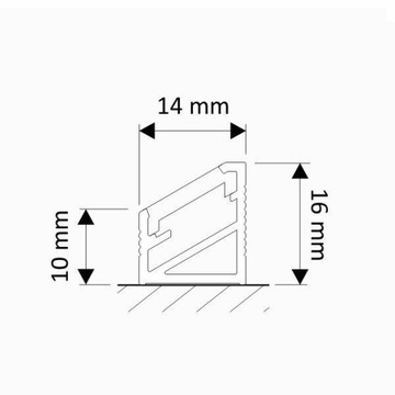 Профиль TRILINE-MINI BLACK 2м для светодиодов + 2 цоколя