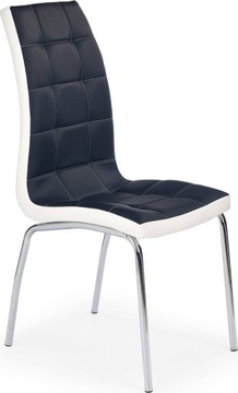 Stylowe krzesło K186 czarno-białe stal eco skóra