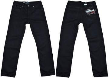 Spodnie męskie jeans Big More 610 czarne L32 pas 112 cm 43/32