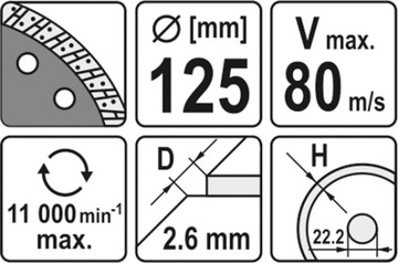 АЛМАЗНЫЙ ДИСК ТУРБО-СЕГМЕНТ 125MM YT-6023