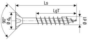Винты SPAX 6x120 мм T-STAR с конической частью оцинкованные