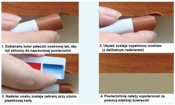 восковая палочка для ремонта царапин на мебельных панелях