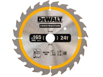 DeWALT DT1949 tarcza piła do drewna 165mm 24z/20mm