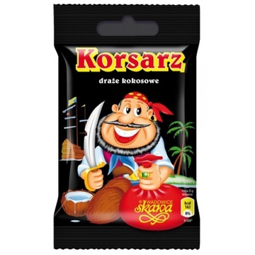 CUKIERKI KOKOSOWE KORSARZ, DRAŻETKI 70G - 10 SZTUK