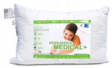 PODUSZKA ANTYALERGICZNA 60X70 GRUBA Z ZAMKIEM MEDICAL 95°C BIAŁA ANTY