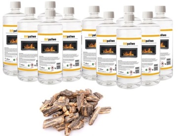 ZESTAW BIOPALIWO bioetanol 11L + kamyki brązowe kora