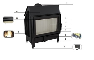 WKŁAD KOMINKOWY kominek powietrzny ZIBI 11 DOLOT do rekuperacji EKOPROJEKT
