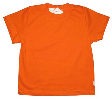 T-SHIRT 95% BAWEŁNA KOSZULKA, BLUZKA, POLSKI PRODUCENT r116 pomarańczowa