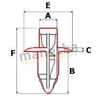 Штифт крепления обтекателя, клипса пластиковая HONDA CBR VTR XL ST