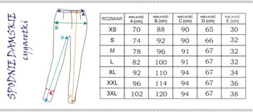 DAMSKE SPODNIE 7/8 - CYGARETKI MEDYCZNE r L