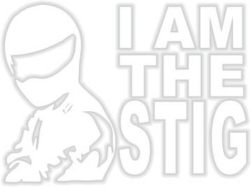 VAR Naklejka I AM THE STIG 17x12,5 cm BIAŁA