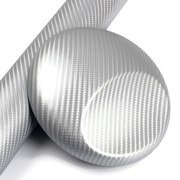 FOLIA OKLEINA CARBON POŁYSK 4D SREBRNA 152 x 50 cm