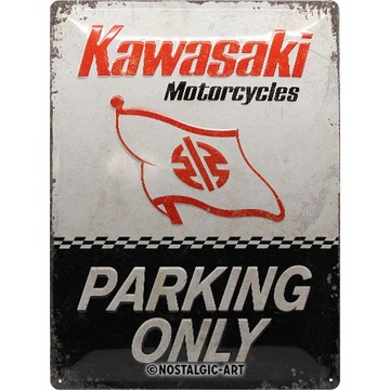 Вывеска KAWASAKI PARKING ONLY, жесть, 30x40