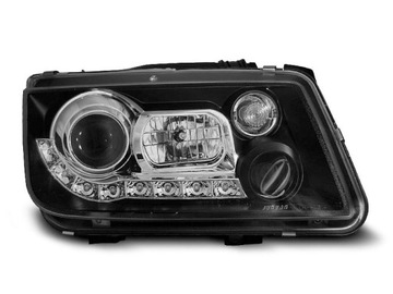 Lampy przód Reflektory VW BORA LED BLACK diodowe