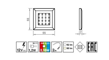 Светодиодное настенное освещение QUATRO 4P для мебели