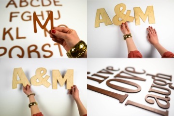 Ваш текст деревянными буквами на стене, 3-9 см.