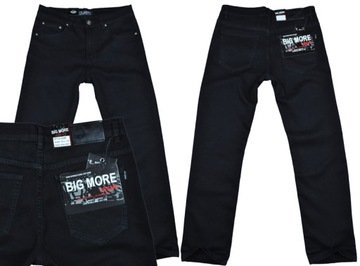 Spodnie męskie jeans Big More 610 czarne L32 pas 112 cm 43/32