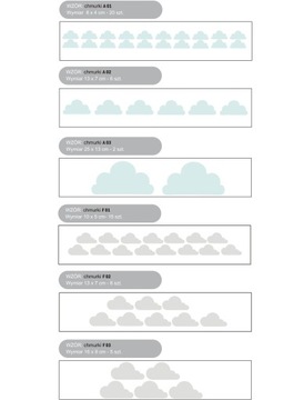 Наклейки на стены в виде сердечек и капель облаков