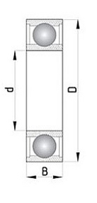 Шарикоподшипник 61906 = 6906 2RS 30х47х9мм