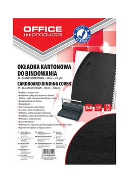 ОБЛОЖКА ДЛЯ КАРТОЧКИ ПРОДУКТОВ BIND.OFFICE. КОЖА A4 250G A'100 ЧЕРНАЯ