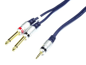 Przyłącze JACK 3,5mm STEREO na 2xJACK 6,3MONO 1 m