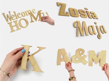 3D деревянные буквы Ваш текст на стене - до 14 см.