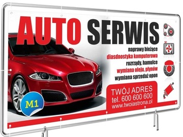 GOTOWE PROJEKTY Baner reklamowy 2mx1m AUTO SERWIS