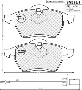 ПЕРЕДНИЕ КОЛОДКИ AUDI A4 B6 B7 A6 C5 C6 VW PASSAT B5