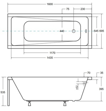 BESCO MODERN ВАННА 160x70 ЭКРАН КОРПУС 100x140