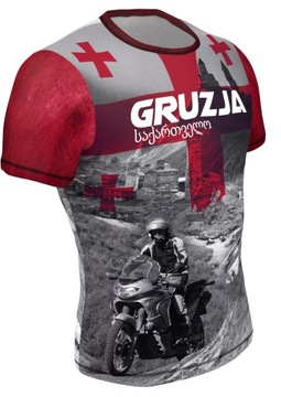 Termoaktywny T-Shirt koszulka podróżnicza motocyklowa wyprawowa GRUZJA XXL