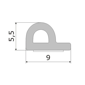 фото ориг. №5, Gasket self-adhesive windows door 9x5, 5mm right 10m