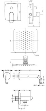 Ebro SYSEB10X Omnires ПОДСТЕННЫЙ ДУШЕВОЙ НАБОР