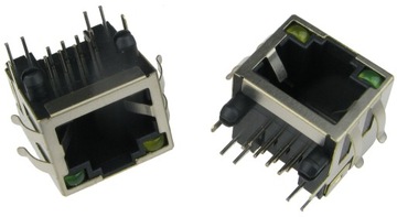 RJ45 8P8C угловая розетка, экранированная, со светодиодом /0685