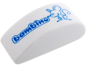 Gumka szkolna ołówkowa kreślarska biała miękka myszka BAMBINO