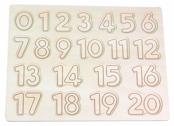 PUZZLE UKŁADANKA DREWNIANE CYFERKI LICZBY LELIN