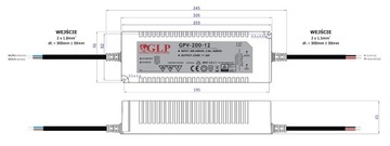 БЛОК ПИТАНИЯ ДЛЯ СВЕТОДИОДОВ GPV-200-12 192Вт IP67 Водонепроницаемый 5л г