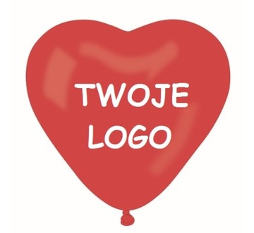 WYBIERZ KOLOR BALONA SERCE BALONY Z NADRUKIEM LOGO