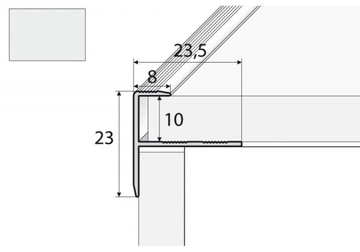 Profil schodowy do glazury A85 - 200cm ALU. NATURA
