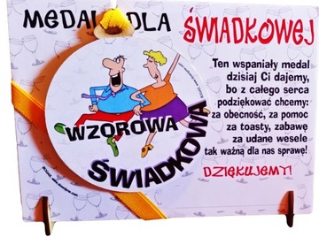 Medal ŻYCZENIA, Podziękowanie dla Świadkowej !!!