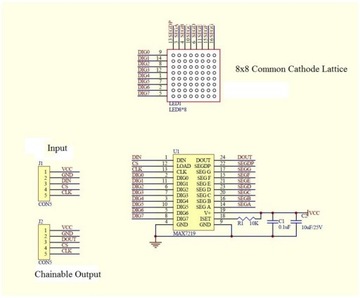 Матричный модуль 8x8 LED MAX7219 ARDUINO - КОМПЛЕКТ ДЛЯ НЕЗАВИСИМОЙ СБОРКИ