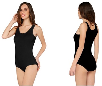 body damskie na ramiączkach z MICROMODALU czarne M 12105
